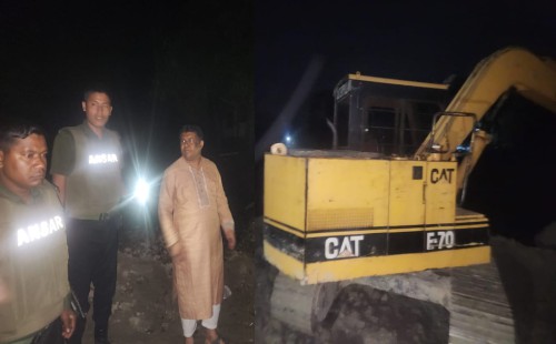 ফসলি জমির মাটি কাটা বিরুদ্ধে মধ্যরাতে অভিযানে ইউএনও